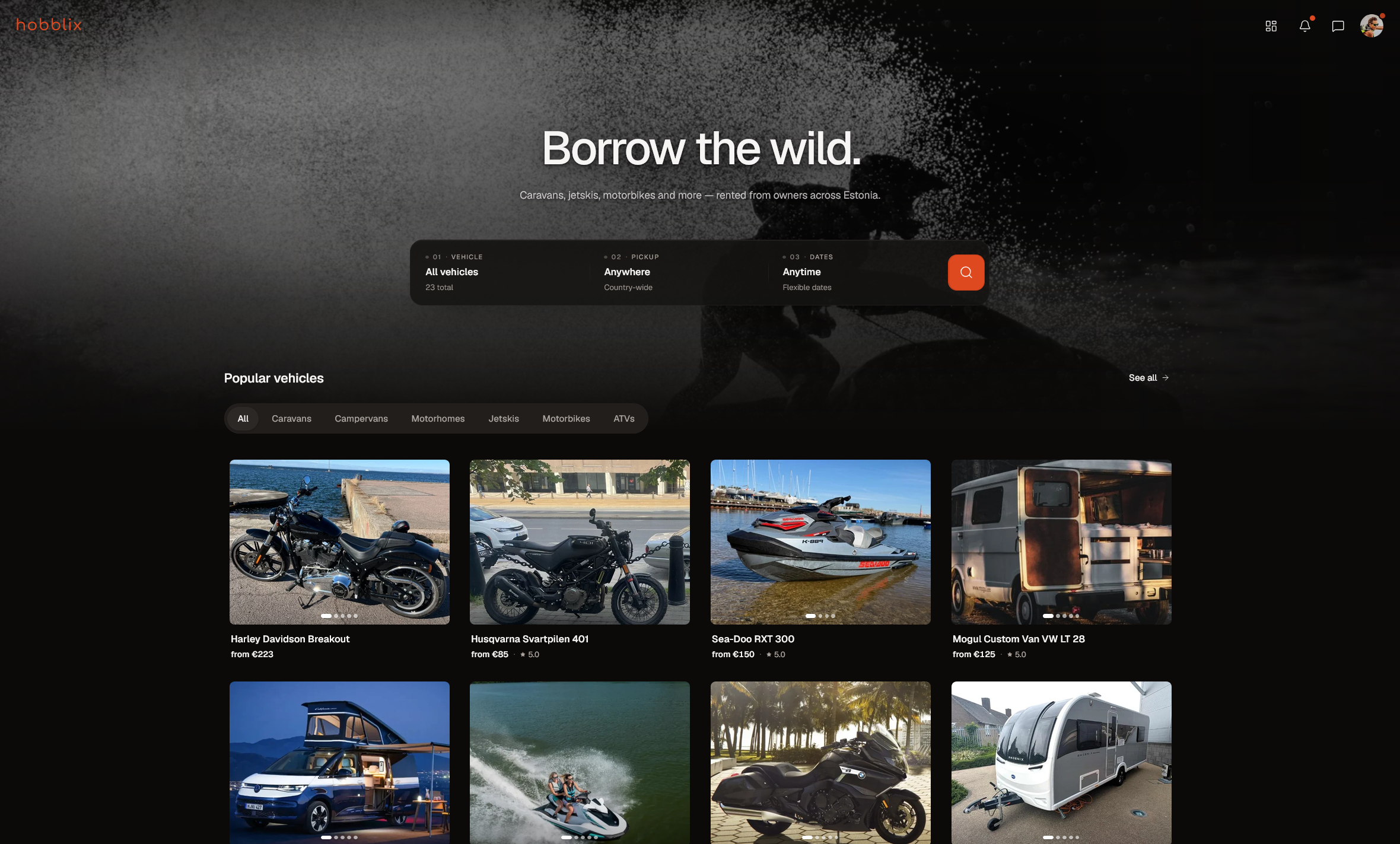 Hobblix landing page